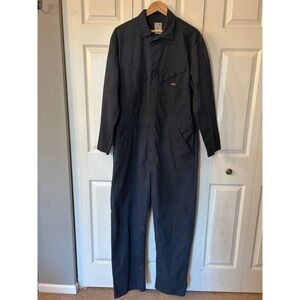 Dickies Mens Navy Workwear Coveralls Jumpsuit Utility Bib Long Sleeve Size L